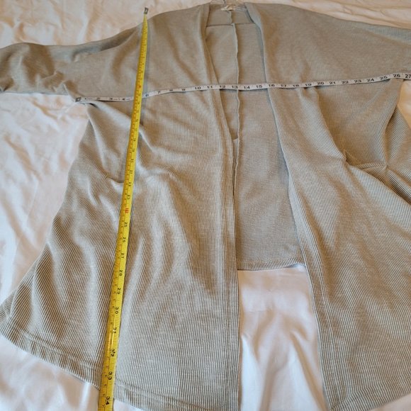 DONNI | Light Grey Ribbed Duster Cardigan | One Size Fits Most - Picture 8 of 9